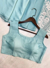 DSS 5757 New soft Organza With Sequnce Embroidery Work Plazzo Set  - Moody Blue, XL-42