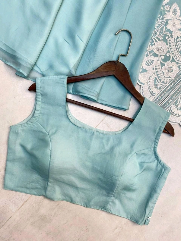 DSS 5757 New soft Organza With Sequnce Embroidery Work Plazzo Set  - Moody Blue, XL-42