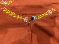 LCW 5760 New Beautiful Cotton Slub Kurti Plazzo Set With Side Pocket   - chiku color, L-40