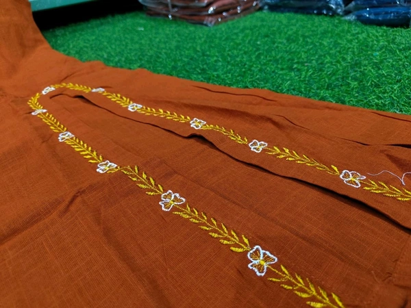 LCW 5760 New Beautiful Cotton Slub Kurti Plazzo Set With Side Pocket   - chiku color, L-40