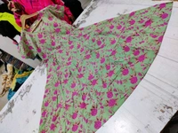 LCW 5763 nee look  stylish and walk in comfort  - middi Gown with  puff sleeves* - pista green, XL-42