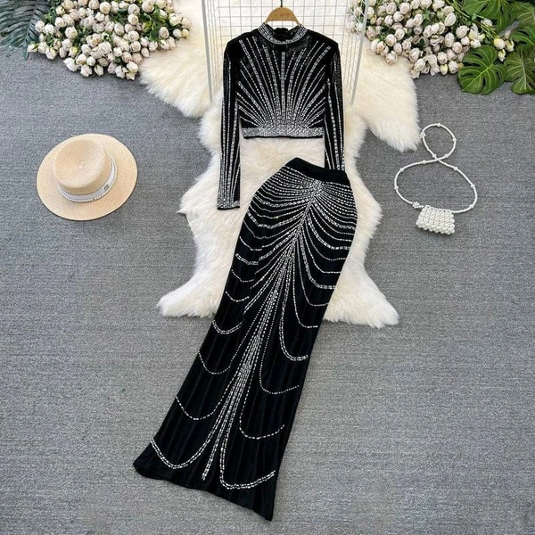 KD18  5767 Mew STYLISH summer  SEQUENCE  TWO CORDSET : power net - 36, Black