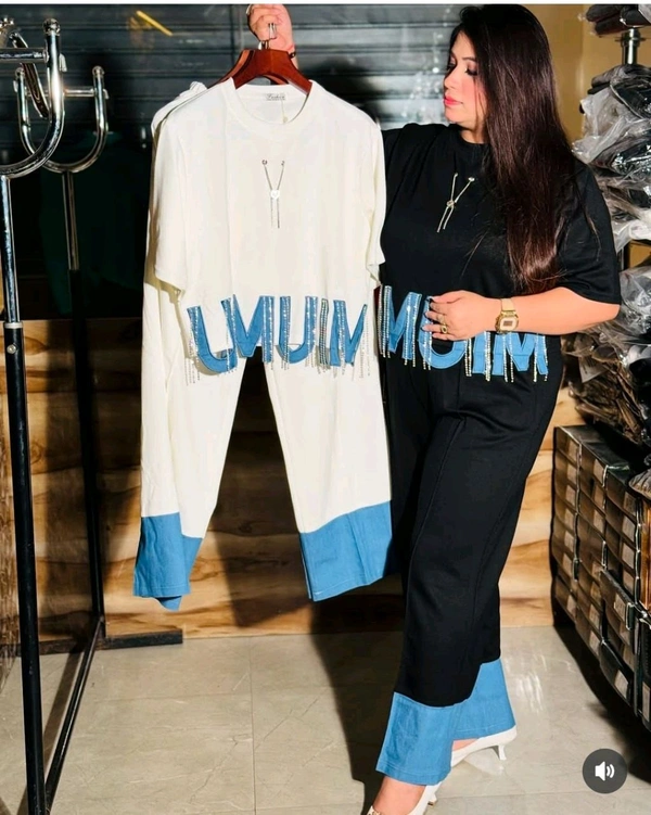 KD18  5768 *Imported Korean Stretchable  Co.ord set - White, 2XL-44