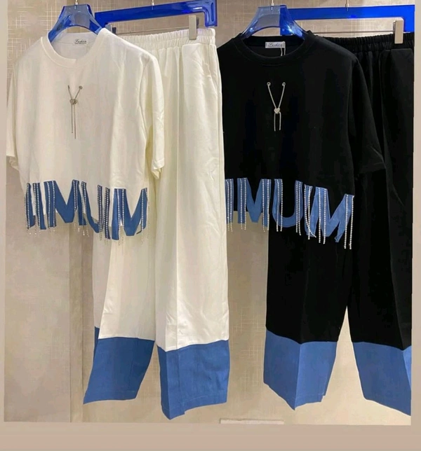 KD18  5768 *Imported Korean Stretchable  Co.ord set - White, 2XL-44