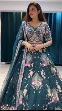 DSS 5774 *Own Modelling 4 Meter Flared Lehenga Butterfly Net embroidered Sequins work with Cancan & Canvas Patta - 2XL-44