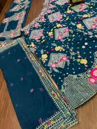 DSS 5774 *Own Modelling 4 Meter Flared Lehenga Butterfly Net embroidered Sequins work with Cancan & Canvas Patta - 2XL-44