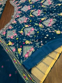 DSS 5774 *Own Modelling 4 Meter Flared Lehenga Butterfly Net embroidered Sequins work with Cancan & Canvas Patta - 2XL-44