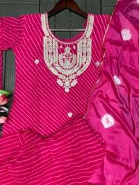 DSS 5779 New Party Wear Look Heavy Georgette With Embroidery Work  Top , Sarara With Dupatta  - Pink, L-40