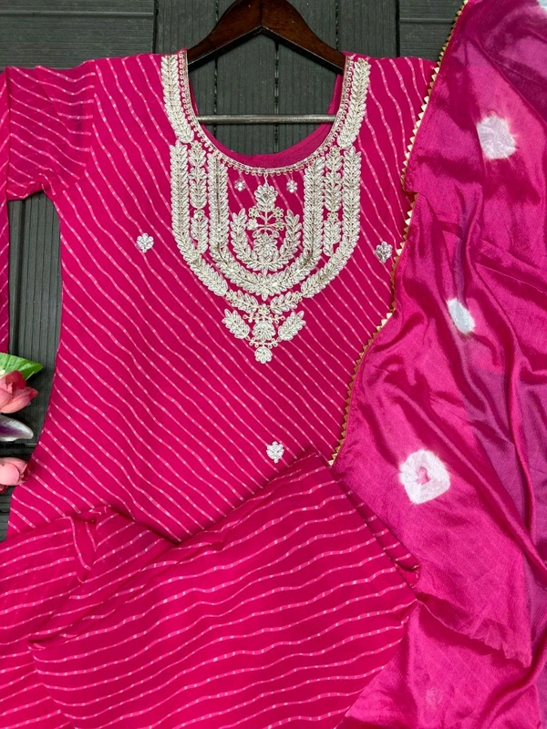 DSS 5779 New Party Wear Look Heavy Georgette With Embroidery Work  Top , Sarara With Dupatta  - Pink, L-40