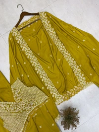DSS 5780 *TRENDING  WEAR THREE PIECE BLOUSE,SKIRT AND SHRUGE WITH SEQUANCE EMBROIDERY WORK - XL-42
