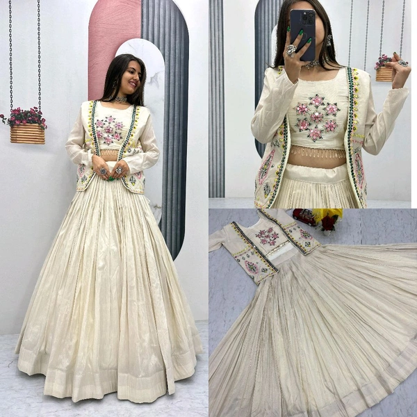 DSS 5782 pure Tissue Cotton  Summer Crop Top  Real Handwork and Read Diamond Work - L-40