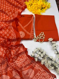 LCW 5783 *New Cotton Bandej  Lahriya set Kurti with plazzo with dupatta Heavy Handwork  - L-40