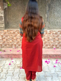 LCW 5784 New Beautiful Pure Cotton Kurti With Pant
 - Red, L-40