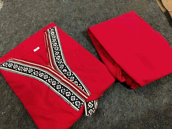 LCW 5784 New Beautiful Pure Cotton Kurti With Pant
 - Red, 2XL-44