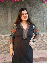 LCW 5784 New Beautiful Pure Cotton Kurti With Pant
 - Black, M-38