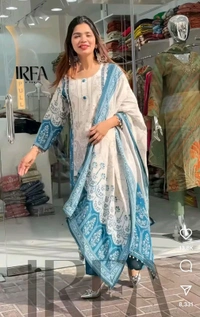 DSS 5786 New Stylish Stunning Berry Silk Kurti Pant Dupatta Set With Hand Mirror Work  - XL-42