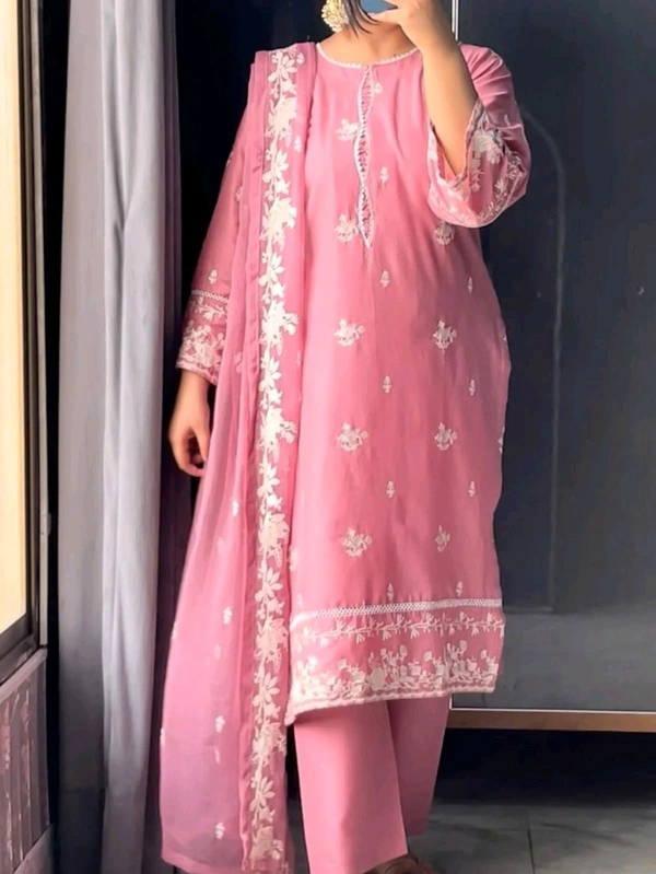 DSS 5791 New Chanderi Silk Suit Which Is Beautifully Crafted & Decorated With Heavy  Cotton Embroidery  - XL-42