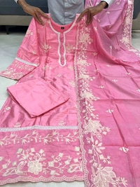 DSS 5791 New Chanderi Silk Suit Which Is Beautifully Crafted & Decorated With Heavy  Cotton Embroidery  - 2XL-44