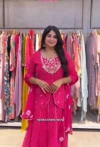 DSS 5792  New Party Look Heavy  Georgette  Top , Lehengha With Dupatta Embroidery Work With Border Lace - Rose pink, XL-42