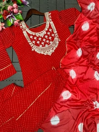 DSS 5792  New Party Look Heavy  Georgette  Top , Lehengha With Dupatta Embroidery Work With Border Lace - Red, M-38