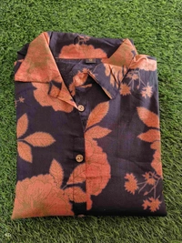 KDJ 4333 Premium Cotton Printed Fir Flair Kurti  - Brown, L-40