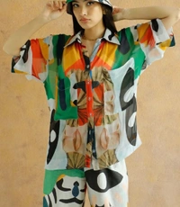 WSM 2199 Stylish Printed Cotton Cord Set - L-40