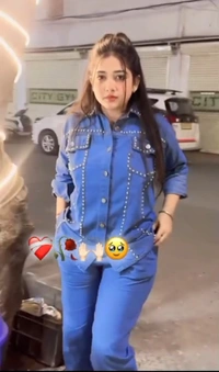 WSM 2705 DENIM CORDSET WITH BEADS - XL-42, Blue