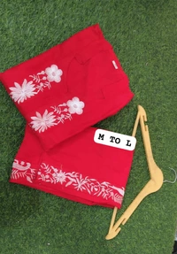 KDG 2197 EMBROIDERY WORK Cord Set - Red, 2XL-44