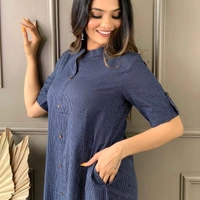 KDG 2194 Premium Katha Cotton Set With One Side Pocket - Pigment Indigo, 2XL-44