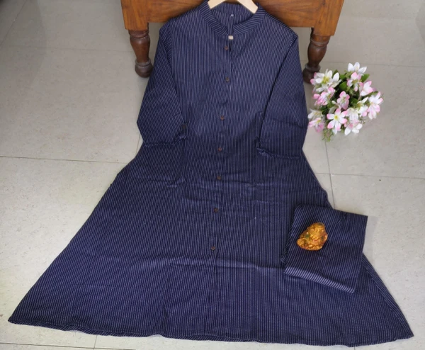 KDG 2194 Premium Katha Cotton Set With One Side Pocket - Pigment Indigo, 2XL-44