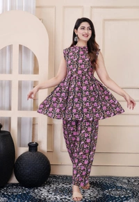 KDJ 2192 COTTON KATHA KURTI PAINT - L-40