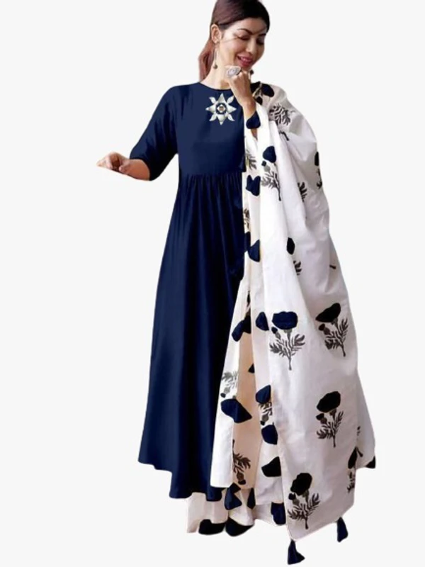 ARYM SHIPRA PAIR SETKURATI-PLAZZO-DUPATTA - Dark Blue, M-38