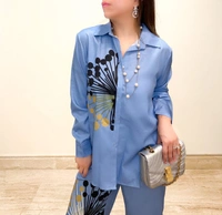 KD18 2183 Side Flower Cordset - Light Blue, XL-42