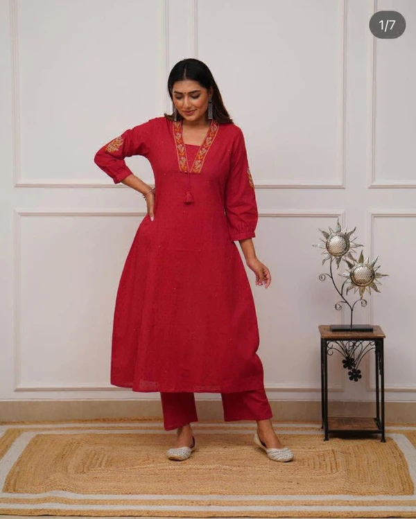 KDj  STRAIGHT KURTI WITH PANT - 2XL-44