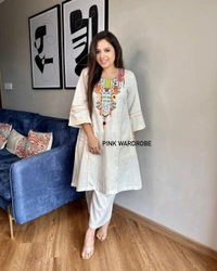 KDJ Embroidery Kurta Set - L-40
