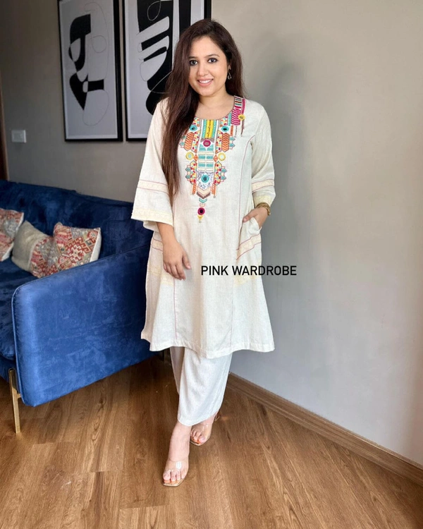 KDJ Embroidery Kurta Set - 2XL-44