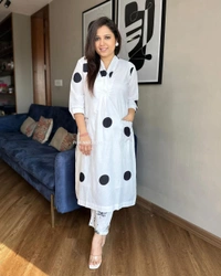 KDj 2226 Summer Special Cotton Dress - 42-XL, Black