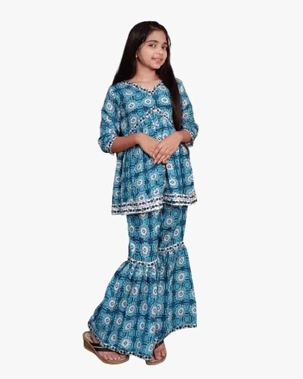 ARM JHAPPI SHARARA PAIR - 24, Cornflower Blue