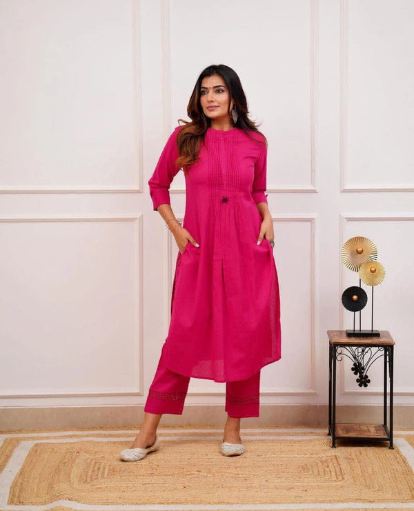 KDJ 2956 REYON KURTI WITH PANT  - Navy Blue, L-40