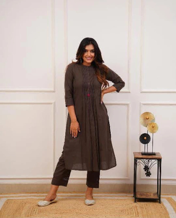 KDJ 2956 REYON KURTI WITH PANT  - Navy Blue, 44-2XL