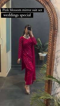 VRE 5959 Designer Kurti Set  - Red, 42-XL
