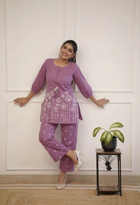 RPR Embroidery Top With Pant  - L-40, Cornflower Blue
