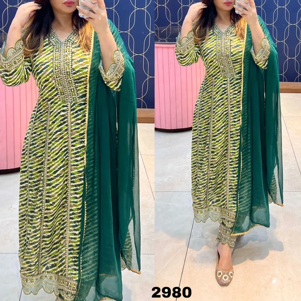 RTK 1039 ANARKALI DRESS  - green, 40-L