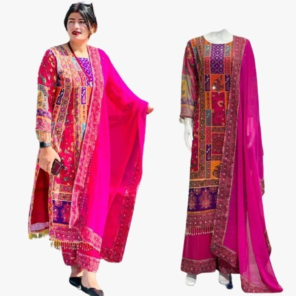ARM 5065 TUHI-HEAVY FANCY PAIR WITH DUPATTA SET - Brick Red, M-38