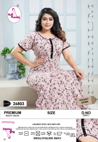 La Fairy  PRINTED COTTON GOWN - Periwinkle, 2XL-46-48