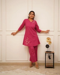 KDJ Embroidery Work Kurti Set  - L-40