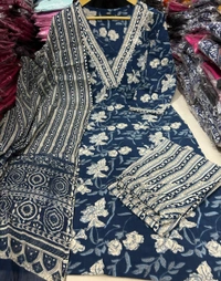 KDJ Straight Kurta Set  - Navy Blue, M-38