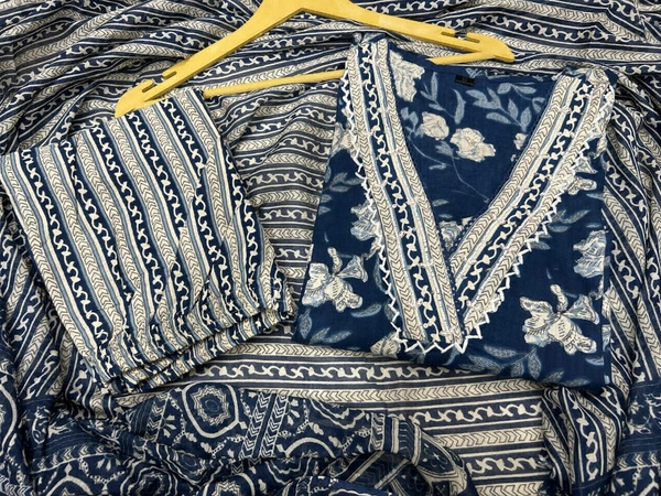 KDJ Straight Kurta Set  - Navy Blue, M-38