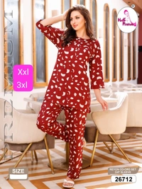 La Fairy  2198 Beautiful Co-Ords Set - Maroon, XL-42