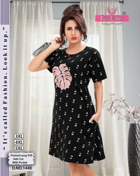 La Fairy  PRINTED LONG TOP - mehndi, 3XL-46